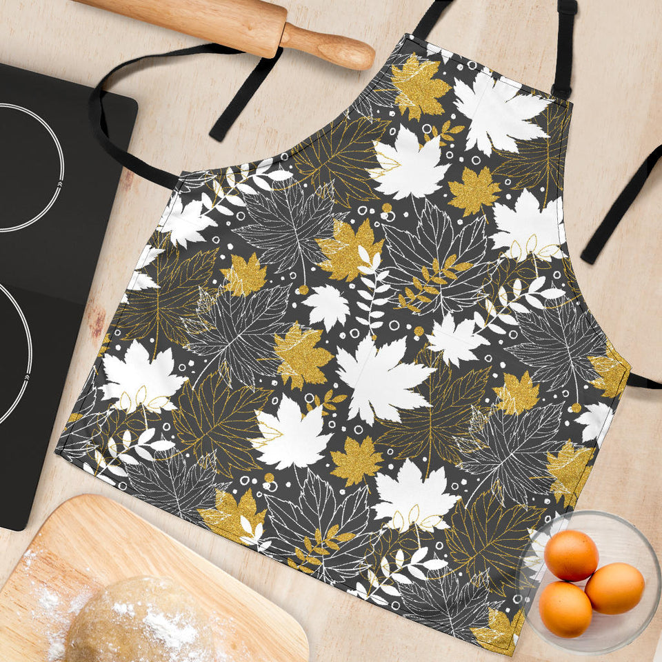 Beautiful Gold Autumn Maple Leaf Pattern Adjustable Apron