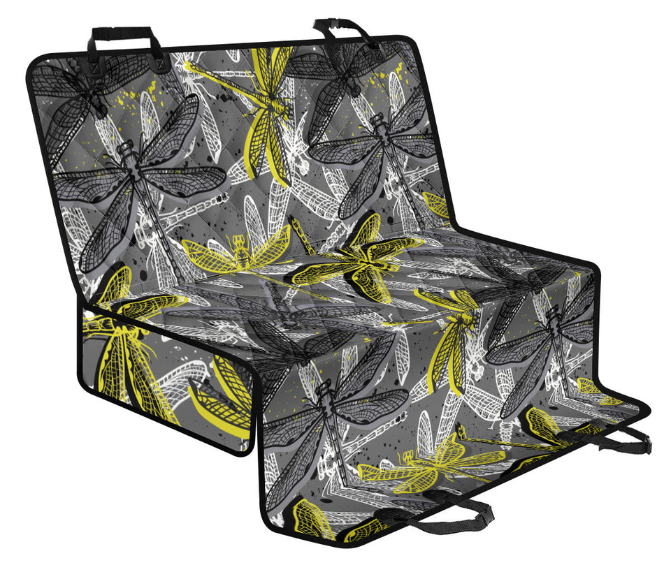 Hand Drawn Dragonfly Pattern Dog Car Seat Covers