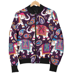 Elephant Indian Style Ornawomen'St Pattern Women'S Bomber Jacket