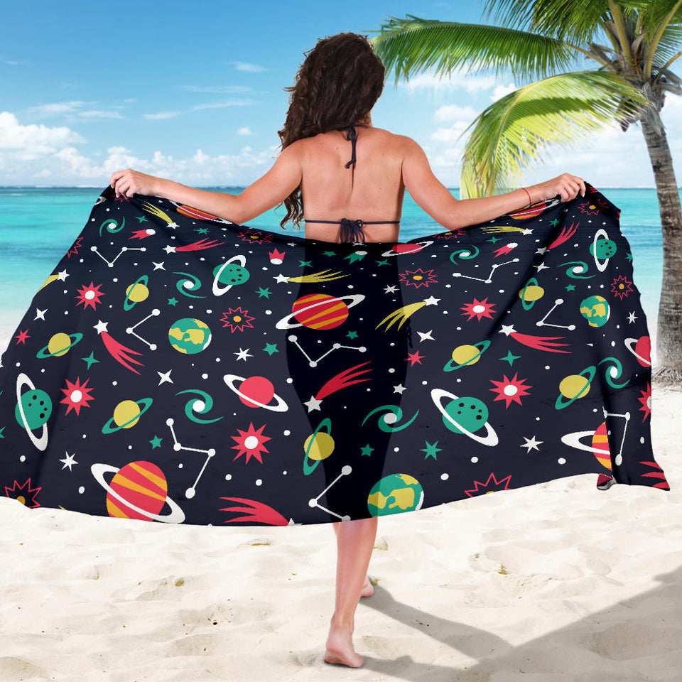 Colorful Space Pattern Planet Star Sarong