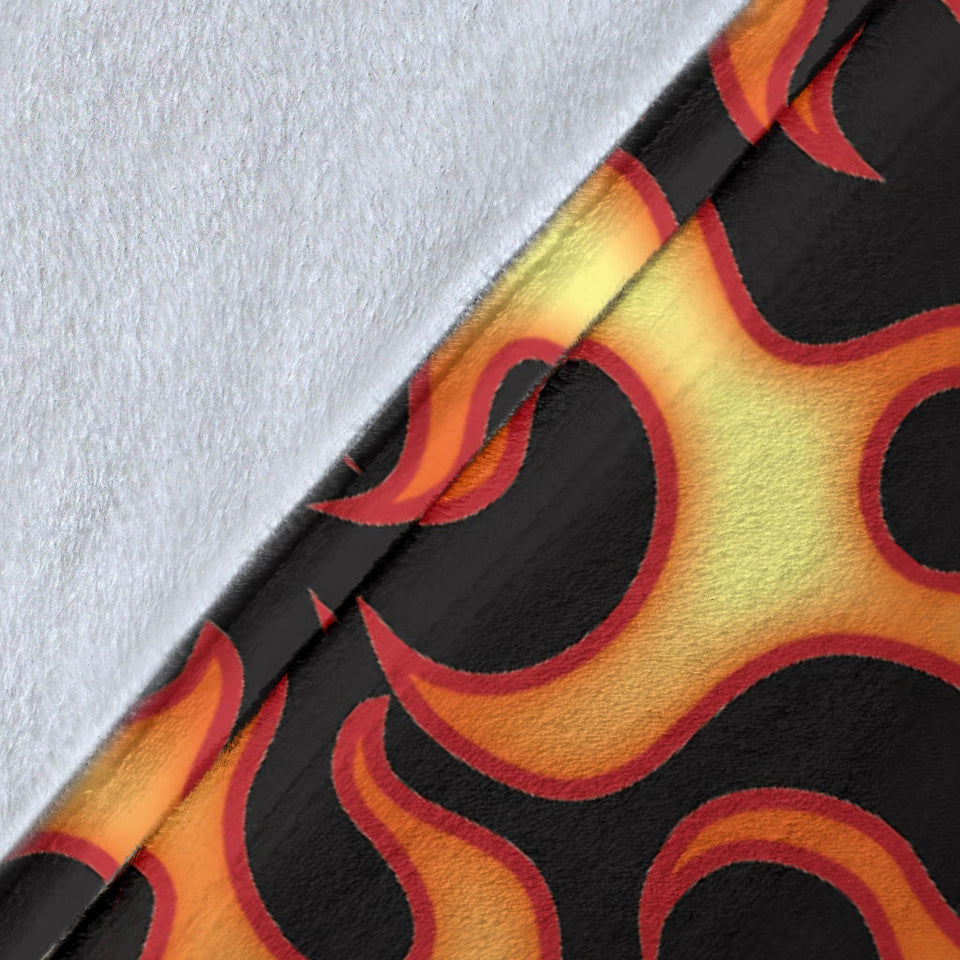Fire Flame Dark Pattern Premium Blanket