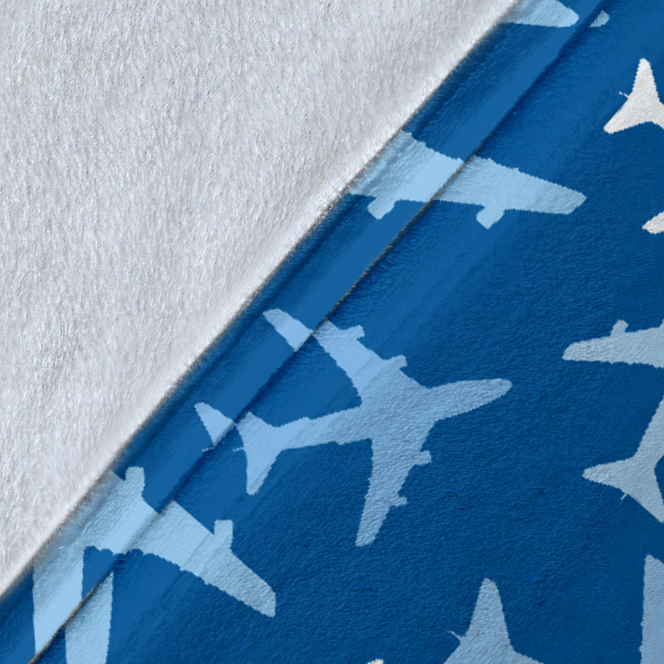 Airplane Pattern In The Sky Premium Blanket