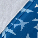Airplane Pattern In The Sky Premium Blanket