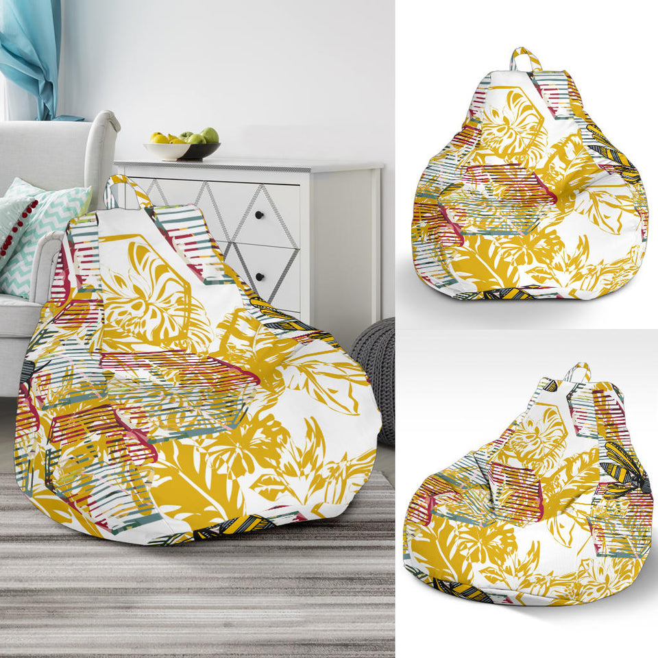 Cool Bee Honeycomb Leaves Pattern Bean Bag Cover