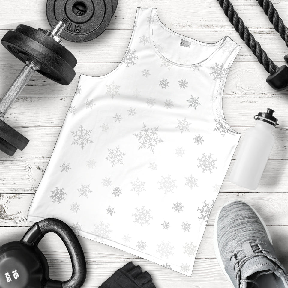 Snowflake pattern white background Men Tank Top