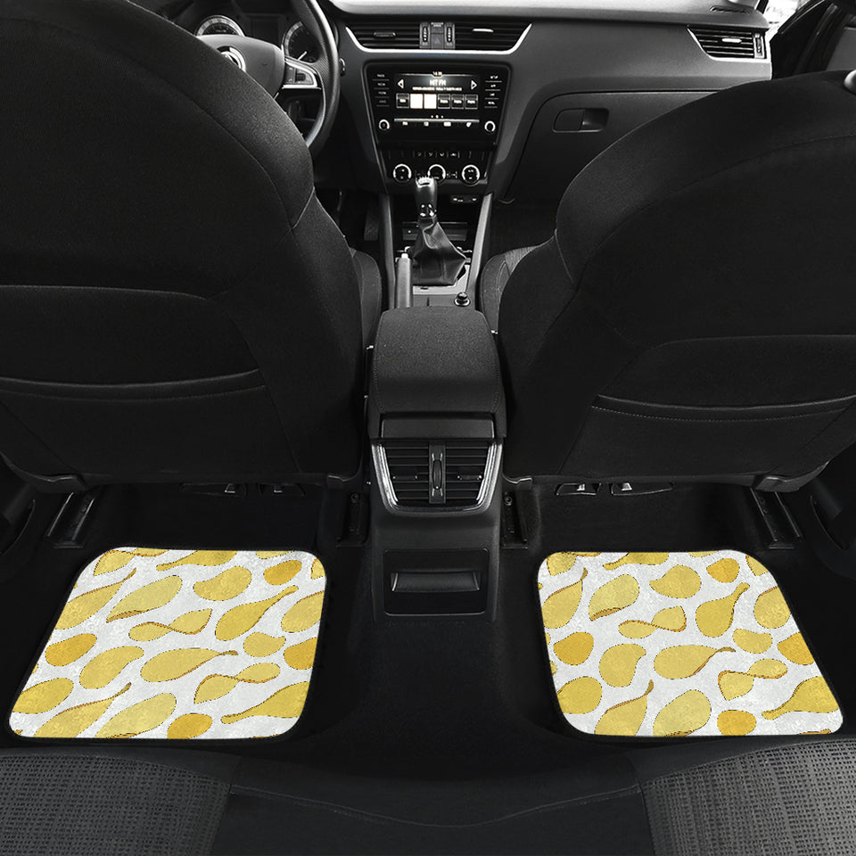 Potato Chips Pattern Print Design 02 Front and Back Car Mats
