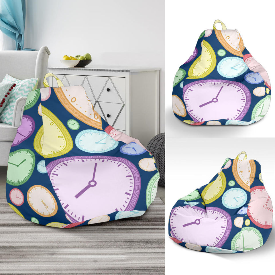 Colorful Clock Background Bean Bag Cover