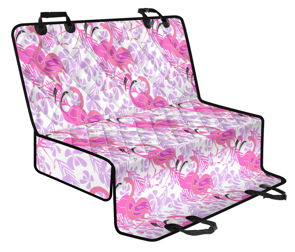 Pink Flamingo Flower Pattern Dog Car Seat Covers