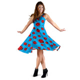 Ladybug Pattern Print Design 02 Sleeveless Midi Dress