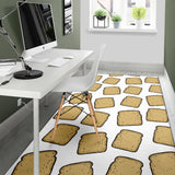 Bread Toast Pattern Print Design 03 Area Rug