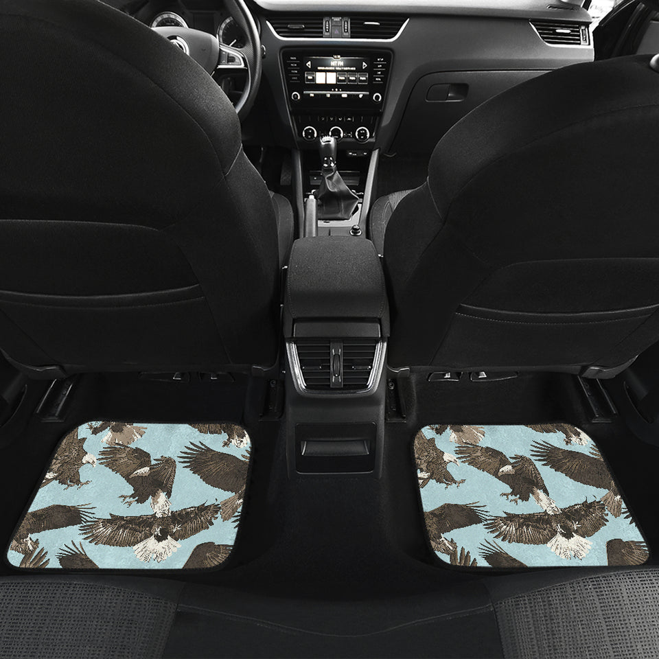 Eagle Pattern Print Design 01 Front and Back Car Mats