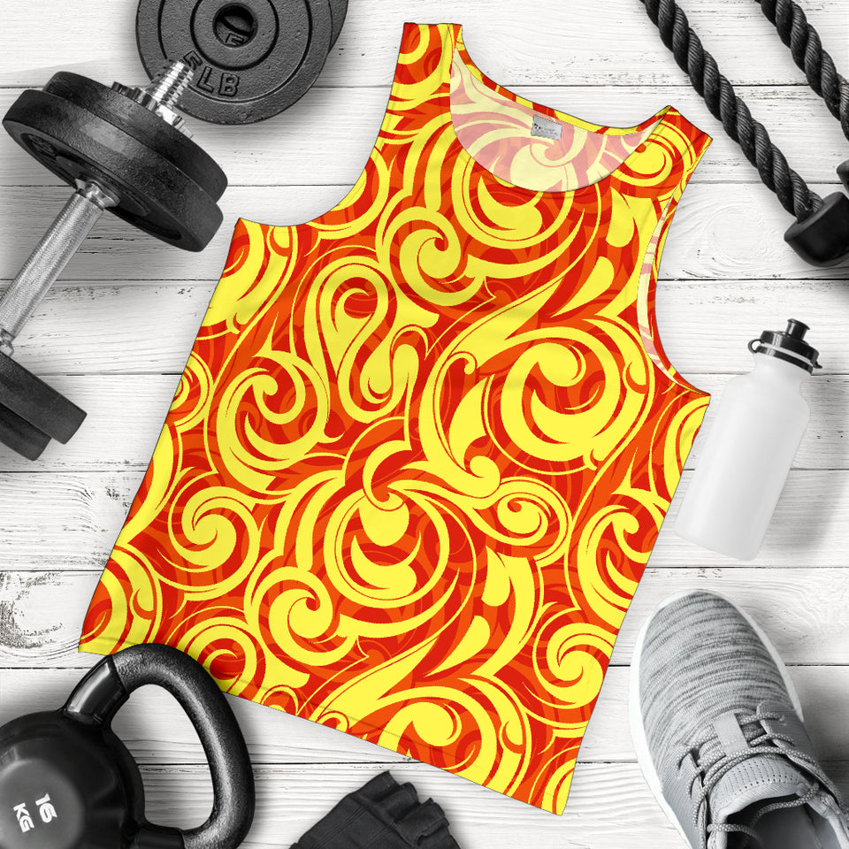Fire flame design pattern Men Tank Top