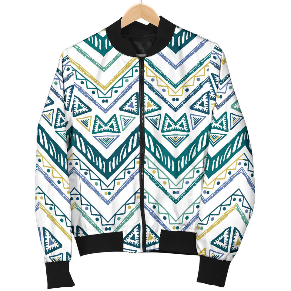 Zigzag  Chevron Paint Design Pattern Women'S Bomber Jacket