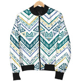 Zigzag  Chevron Paint Design Pattern Women'S Bomber Jacket