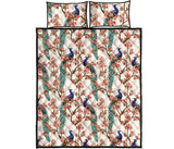 Peacock tropical flower pattern Quilt Bed Set