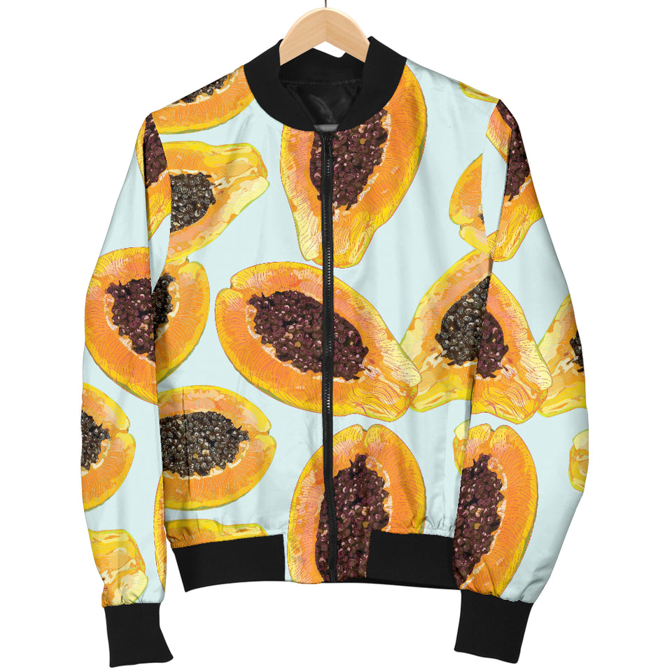 Watercolor Papaya Pattern Men'S Bomber Jacket