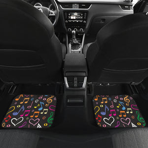 Music Notes Pattern Print Design 02 Front and Back Car Mats