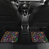 Music Notes Pattern Print Design 02 Front and Back Car Mats