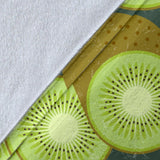 Whole Sliced Kiwi Leave And Flower Premium Blanket