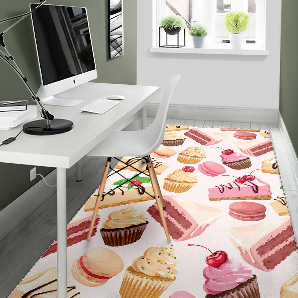 Cake Cupcake Sweets Pattern Area Rug