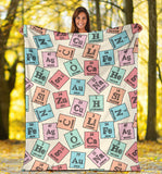 Chemistry Periodic Table Pattern Print Design 02 Premium Blanket