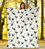 Swallow Pattern Print Design 04 Premium Blanket