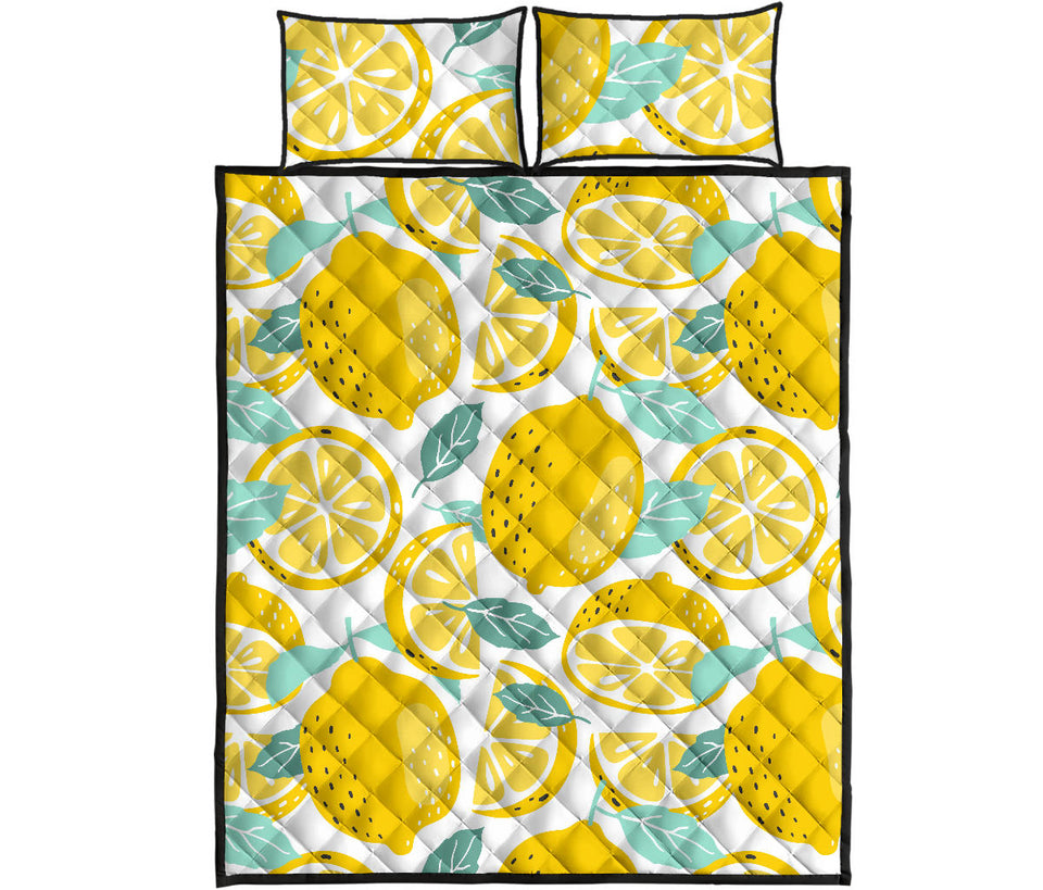 lemon design pattern Quilt Bed Set