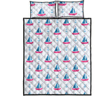 Sailboat anchor pattern Quilt Bed Set