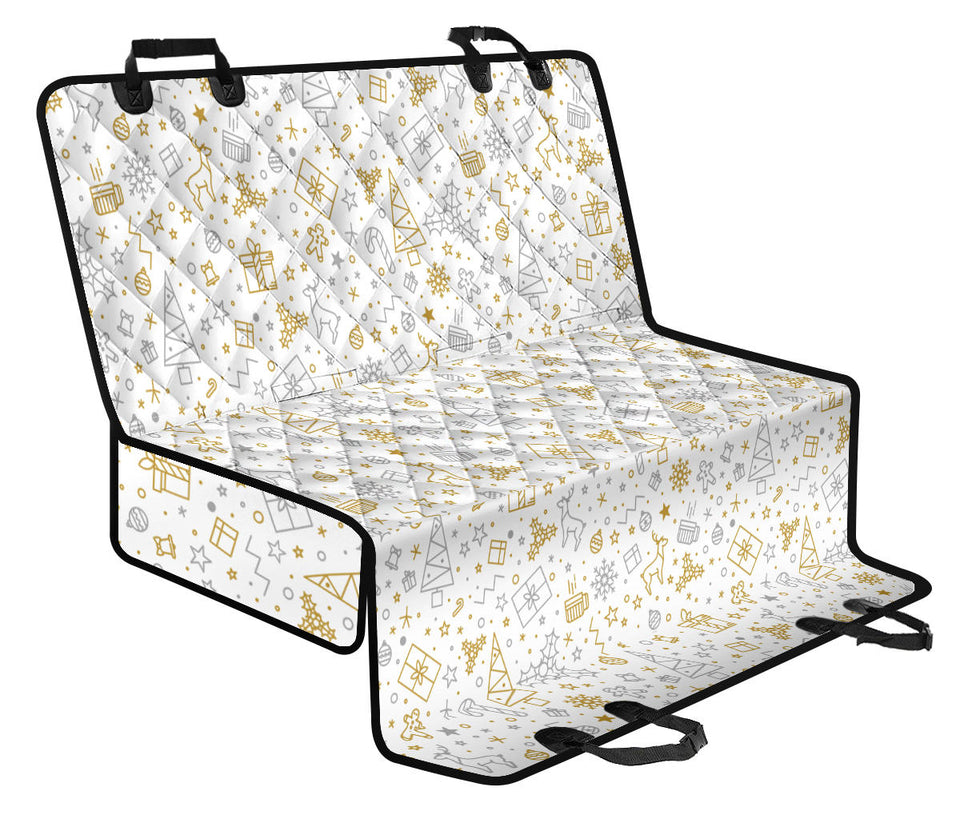 Christmas Tree Christmas Element Silver Gold Pattern Dog Car Seat Covers