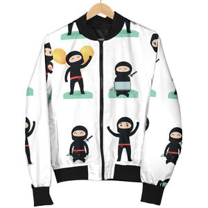 Cute Ninja Katana Sword Pattern Women'S Bomber Jacket