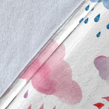 Watercolor Air Balloon Cloud Pattern Premium Blanket