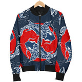 Koi Fish Carp Fishs Hand Drawn Japanese Art Women'S Bomber Jacket