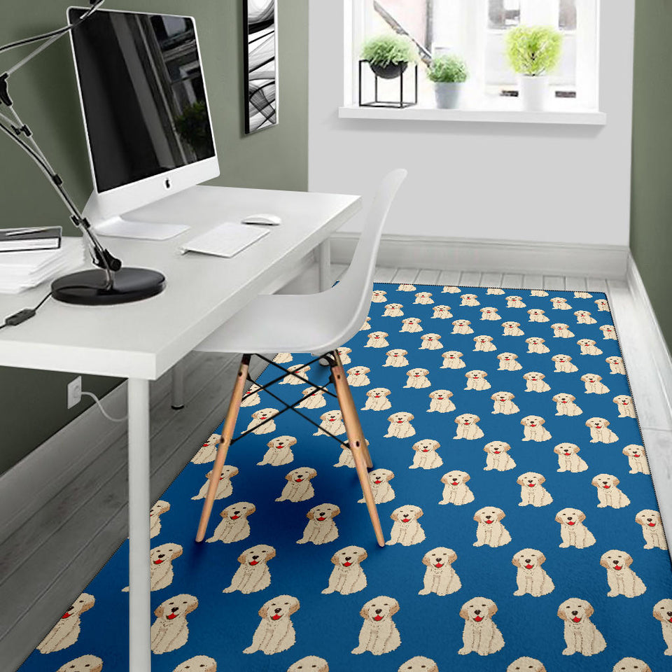 Golden Retriever Pattern Print Design 03 Area Rug