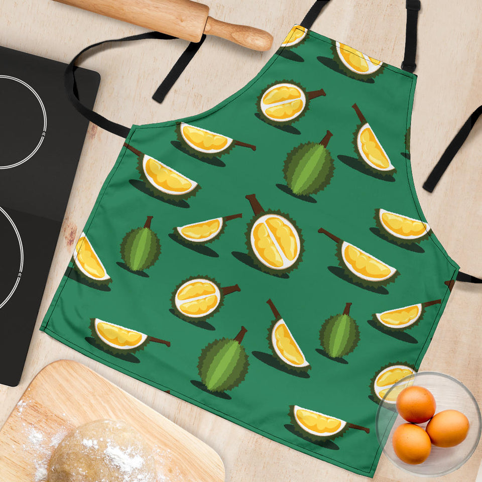 Durian Pattern Green Background Adjustable Apron