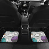 Bowling Ball And Pin Gray Background Front And Back Car Mats