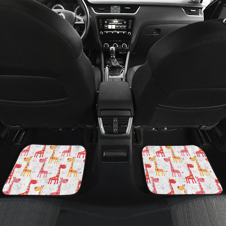 Giraffe Pattern Print Design 03 Front and Back Car Mats