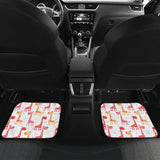 Giraffe Pattern Print Design 03 Front and Back Car Mats