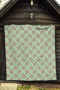 Hippopotamus Pattern Print Design 02 Premium Quilt