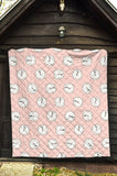 Clock Pattern Pink Blackground Premium Quilt