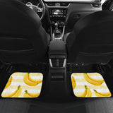 Banana Pattern Blackground Front And Back Car Mats