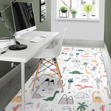 Cute Cartoon Dinosaurs Tree Pattern Area Rug