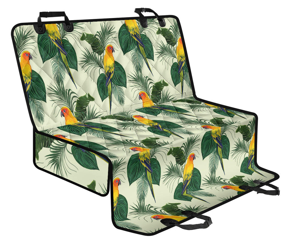 Beautiful Parrot Palm Leaves Pattern Dog Car Seat Covers