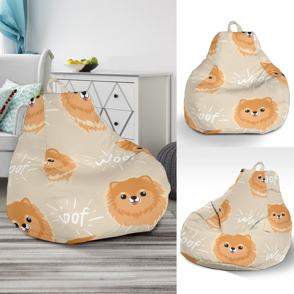 Cute Brown Pomeranian Puppy Bean Bag Cover