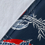 Koi Fish Carp Fishs Hand Drawn Japanese Art Premium Blanket