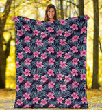 Hibiscus Pattern Print Design 05 Premium Blanket