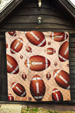 American Football Ball Design Pattern Premium Quilt