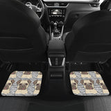 Happy Pug Pattern Front And Back Car Mats