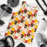 Colorful Maneki Neko Lucky Cat pattern Men Tank Top