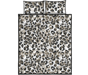 Leopard skin print pattern Quilt Bed Set
