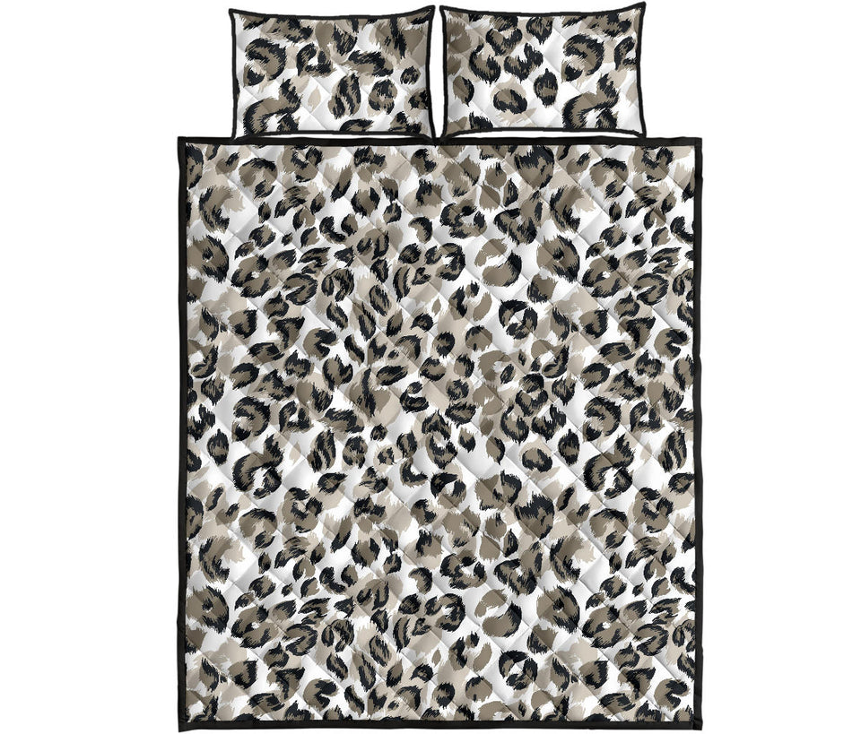Leopard skin print pattern Quilt Bed Set